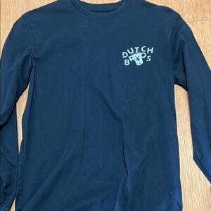Dutch Bros Blue Long Sleeve Tee Classic Crew